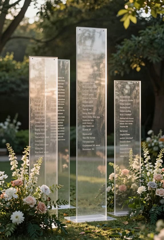 acrylic panels etched vows
