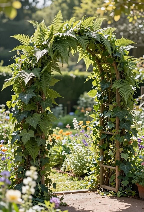 asymmetrical greenery arch elegance