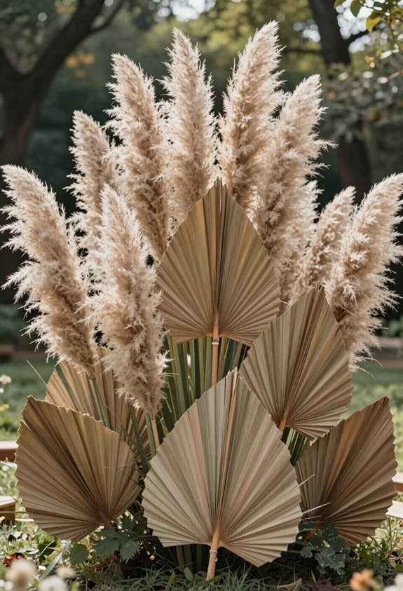 asymmetrical pampas fan arrangements
