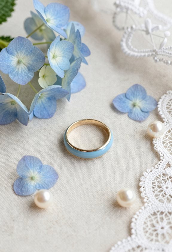 baby blue gold ring
