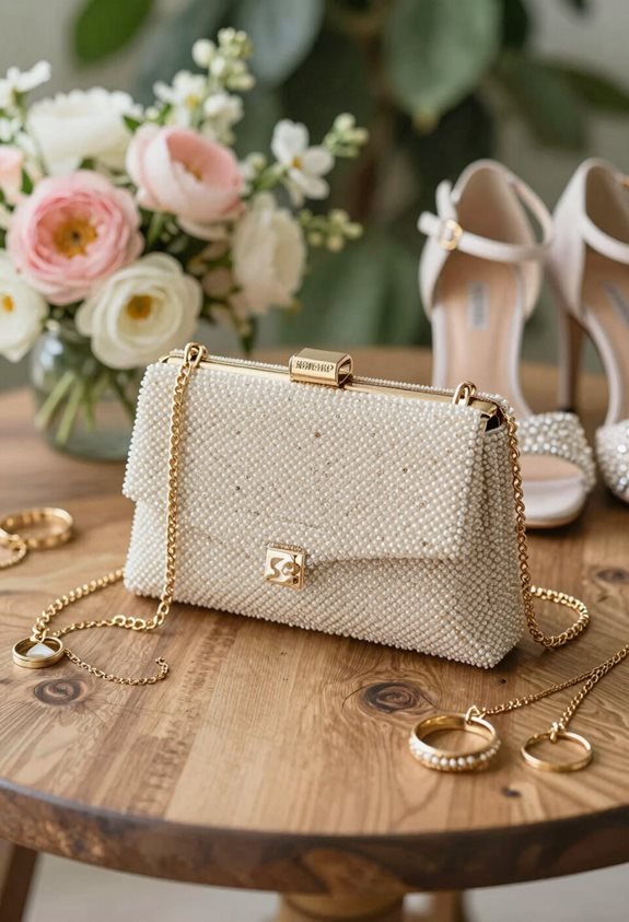 beaded clutch with chain