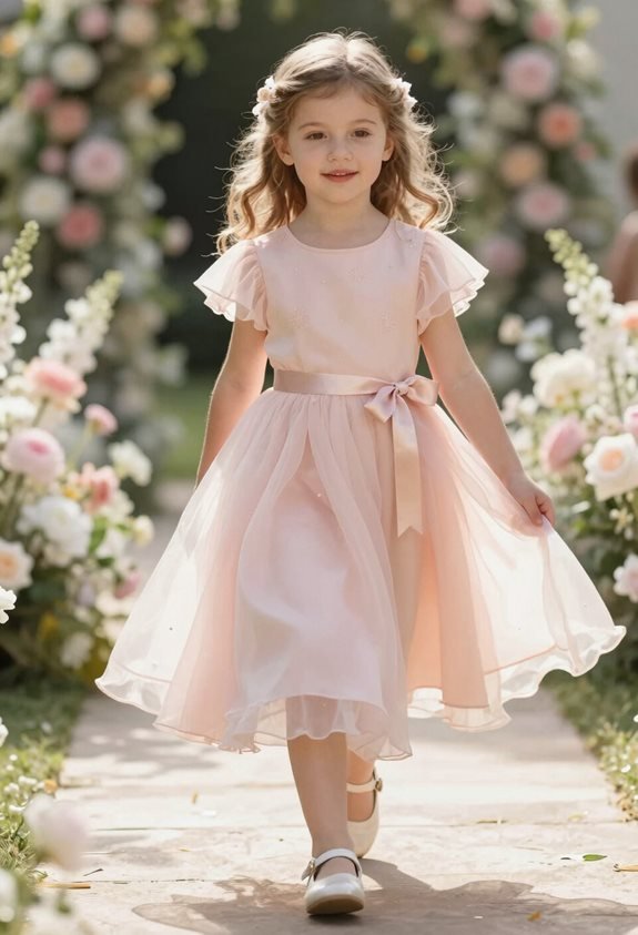 blush pink organza dress