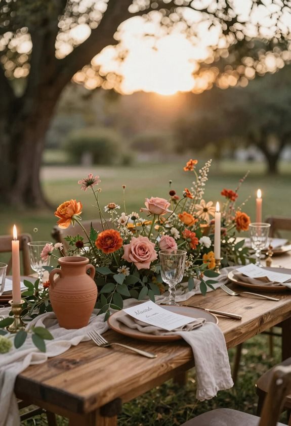 bohemian terracotta wedding palette