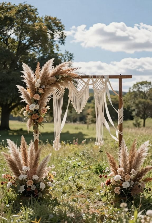 boho macrame ceremony arch