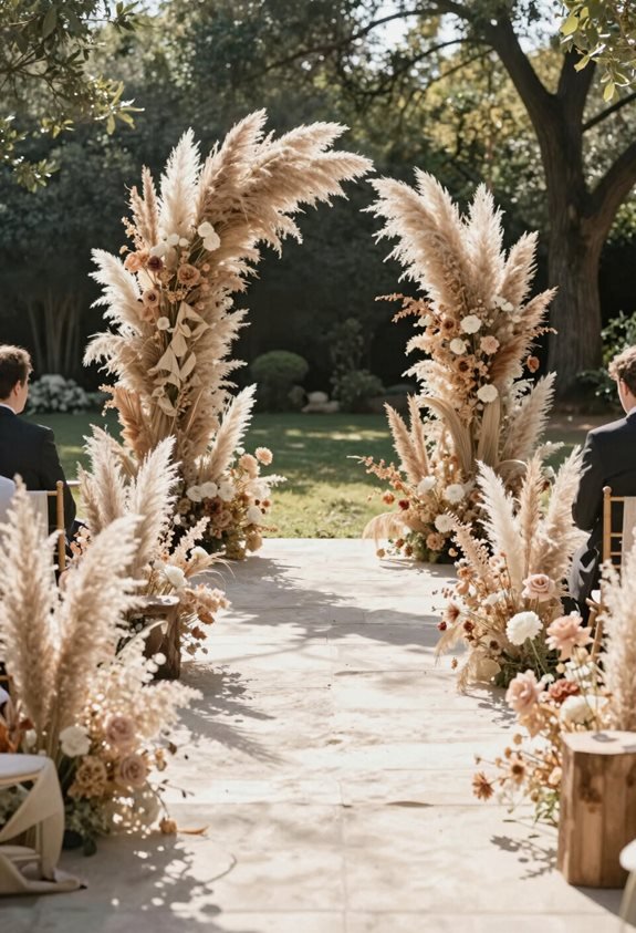 boho pampas grass decor