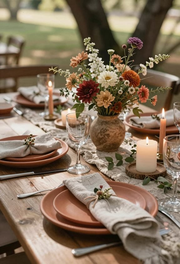 boho terracotta table setup