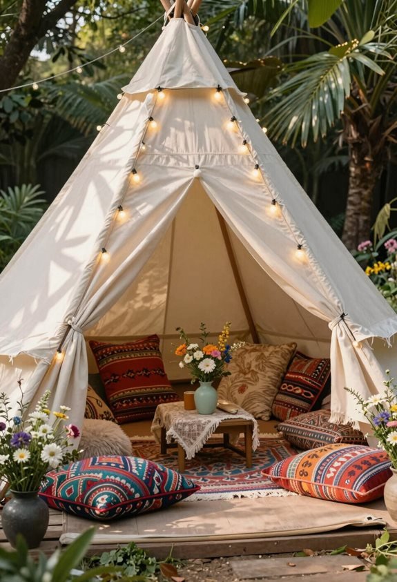 boho wedding lounge area