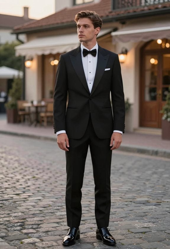 bold tuxedo shiny shoes