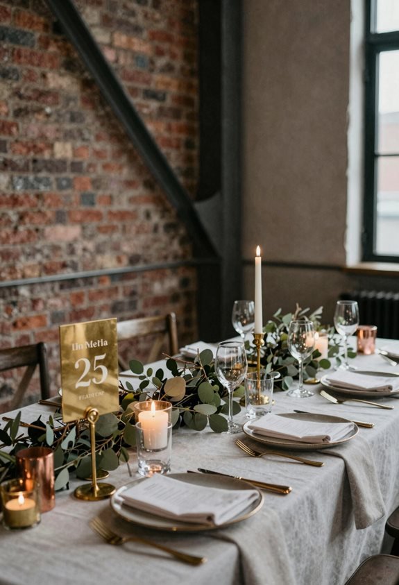 brass and copper accents