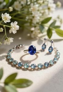 bridal jewelry blue accents