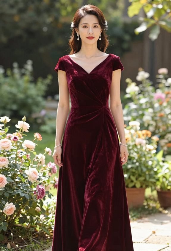 burgundy velvet dress elegance
