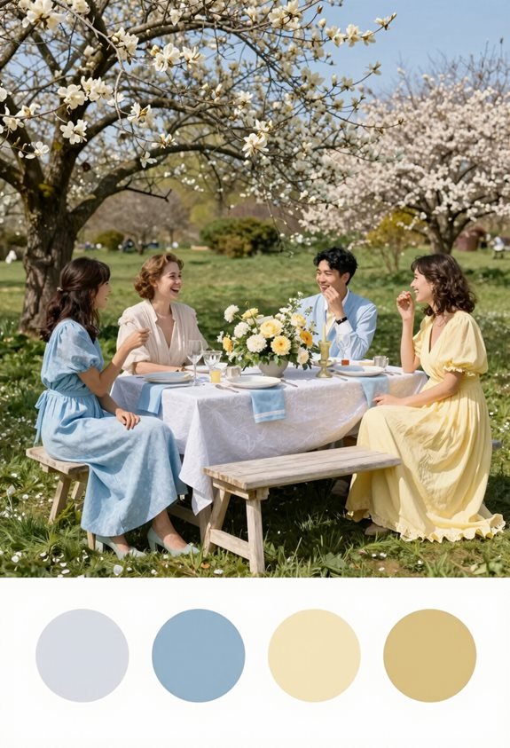 cheerful spring wedding colors