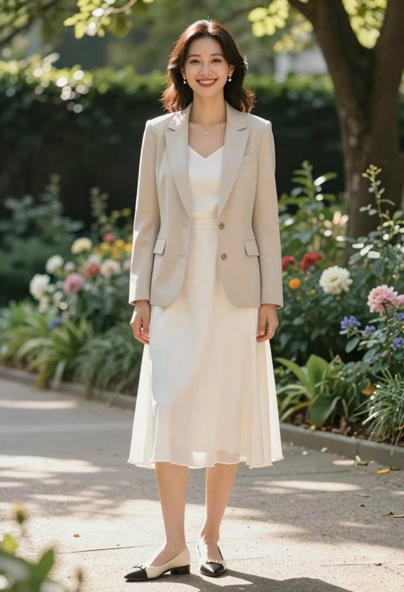 chic blazer simple dress