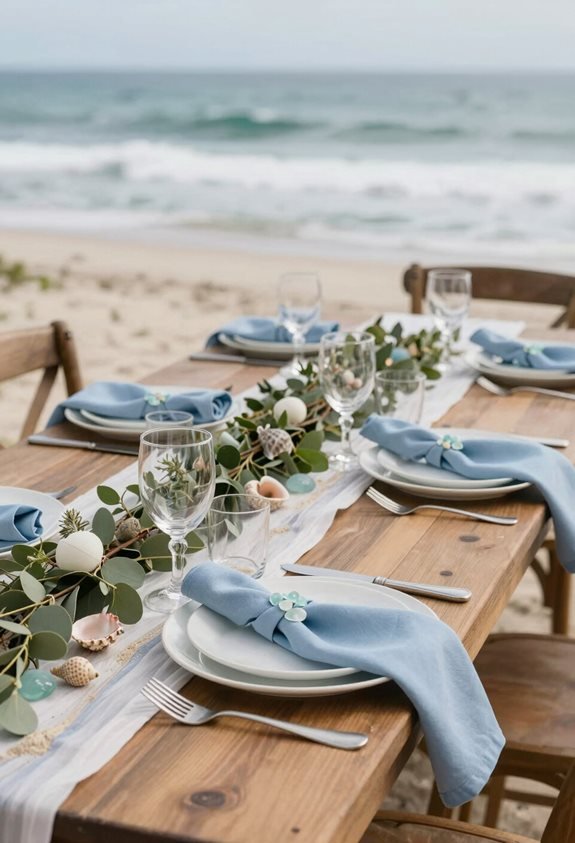 coastal wedding table setting