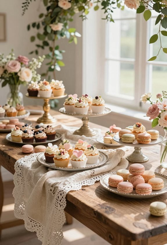 color coordinated dessert arrangements
