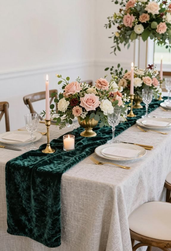 colorful textured wedding tablescape