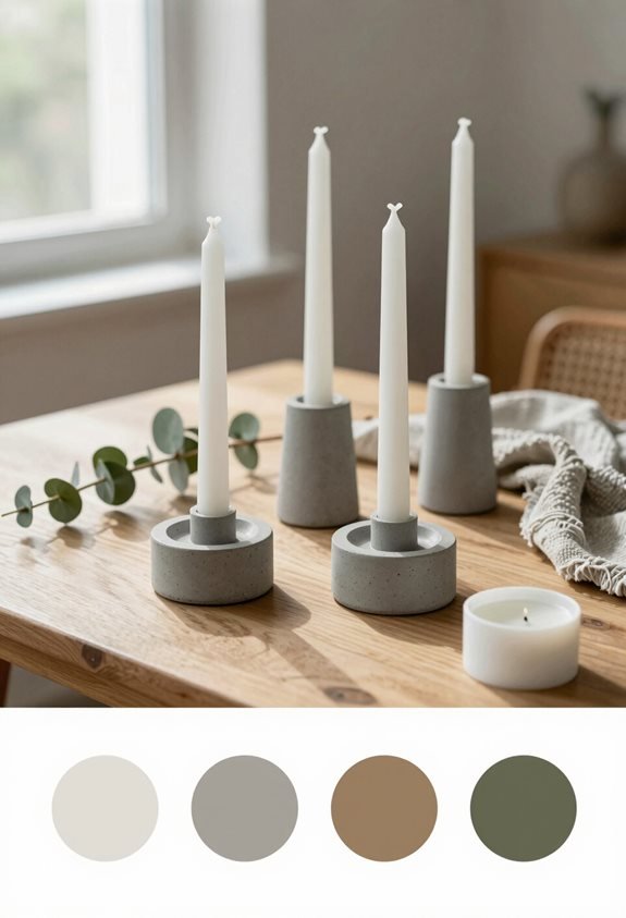 concrete candle holders elegance