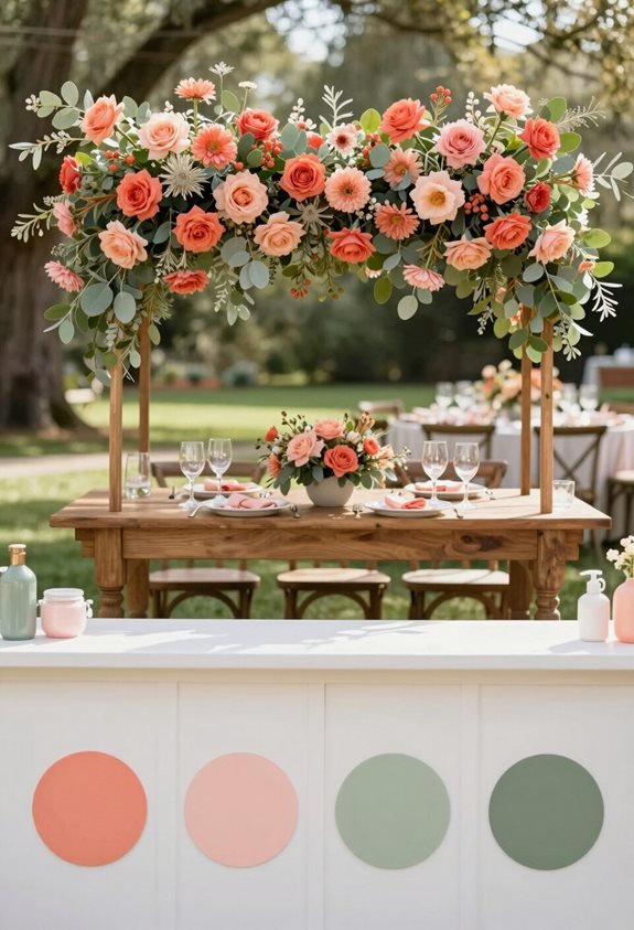 coral peach sage wedding