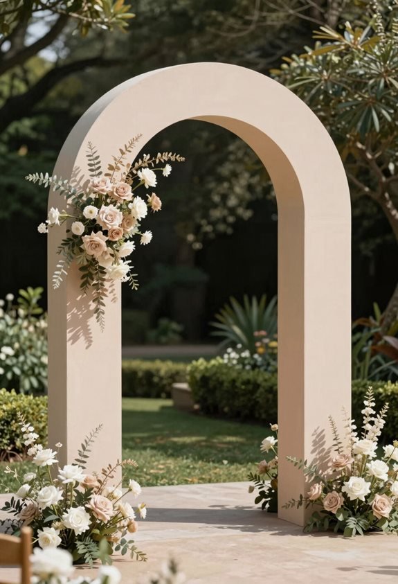 curved arches in beige
