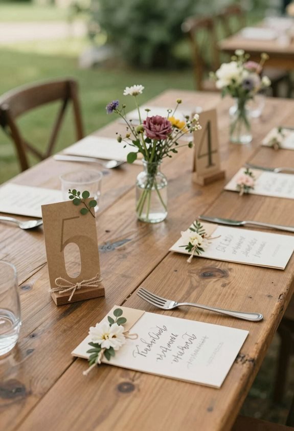 diy table numbers and cards