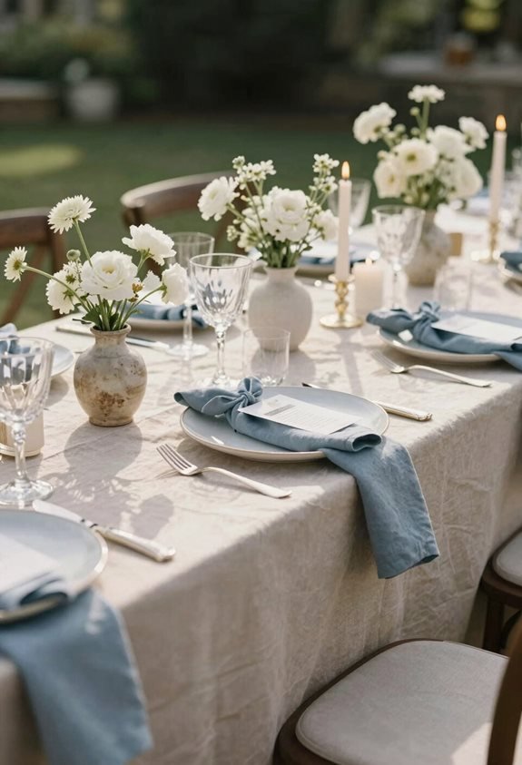dusty blue taupe wedding colors