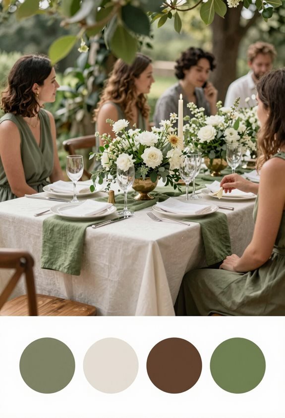 earthy elegance with greenery