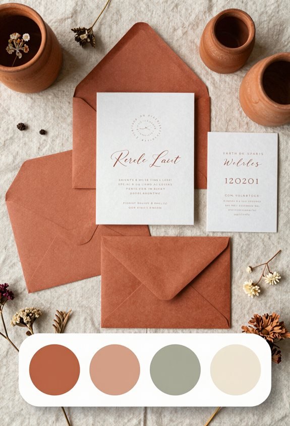earthy minimalistic wedding invitations