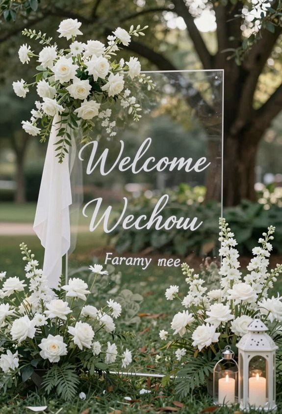 elegant acrylic welcome sign