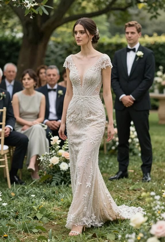 elegant beaded dress ensemble