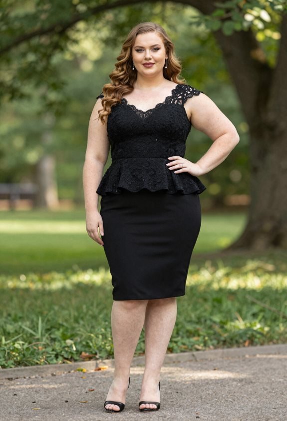 elegant black peplum dress
