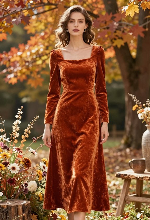 elegant burnt orange dress