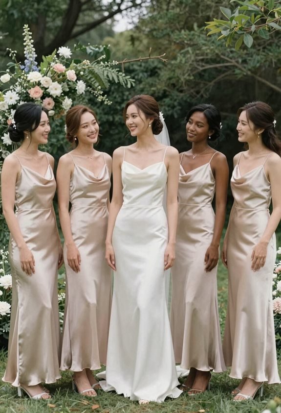 elegant champagne slip dresses