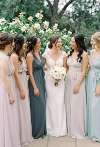 elegant contemporary bridesmaid attire