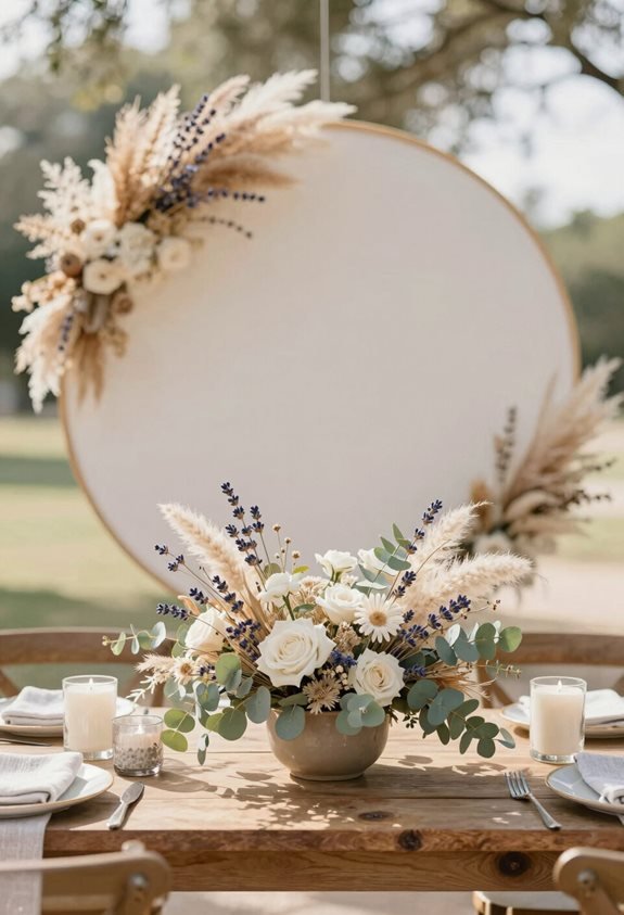 elegant dried floral backdrop