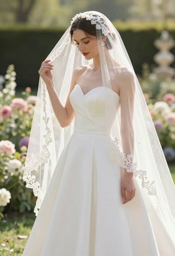 elegant fingertip veil style