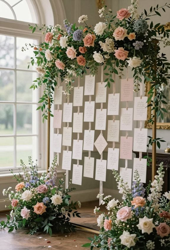 elegant floral escort cards