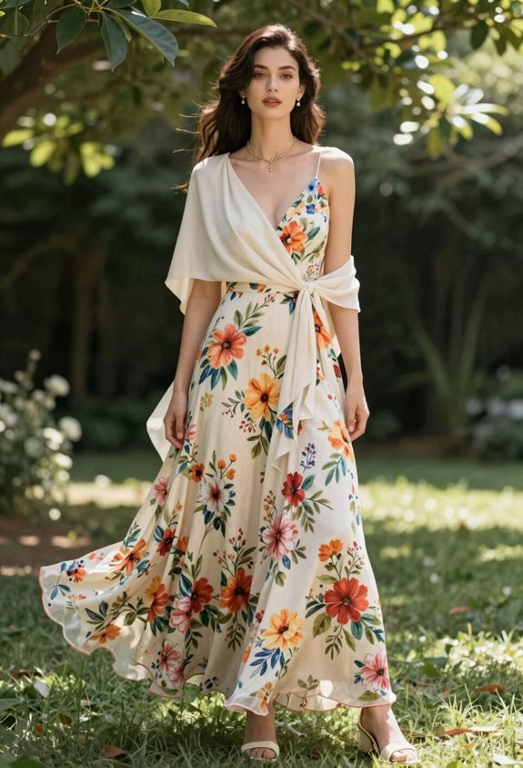 elegant floral maxi ensemble