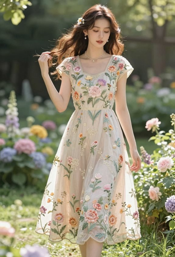 elegant floral midi dress