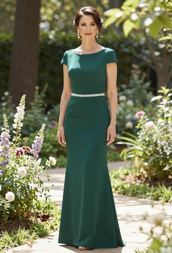 elegant forest green dress