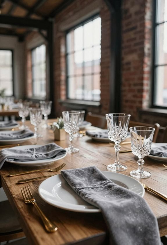 elegant gray velvet setting