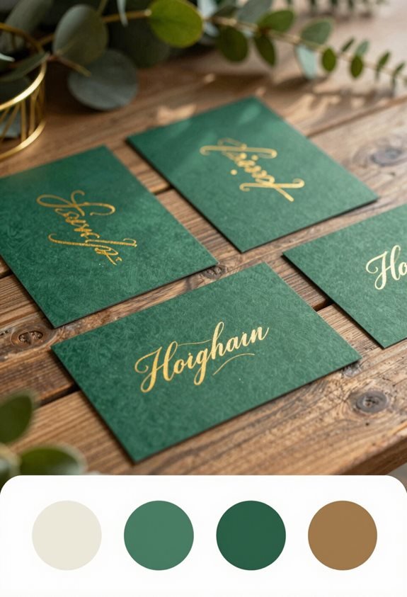 elegant green and gold