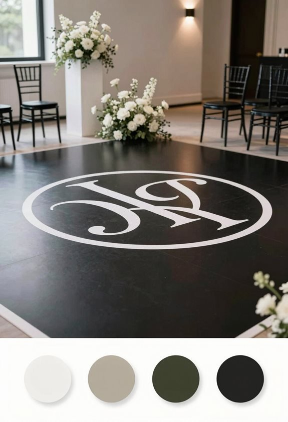 elegant monogram dance floor