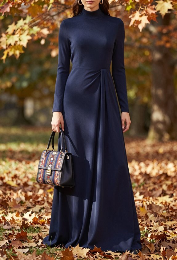 elegant navy gown ensemble