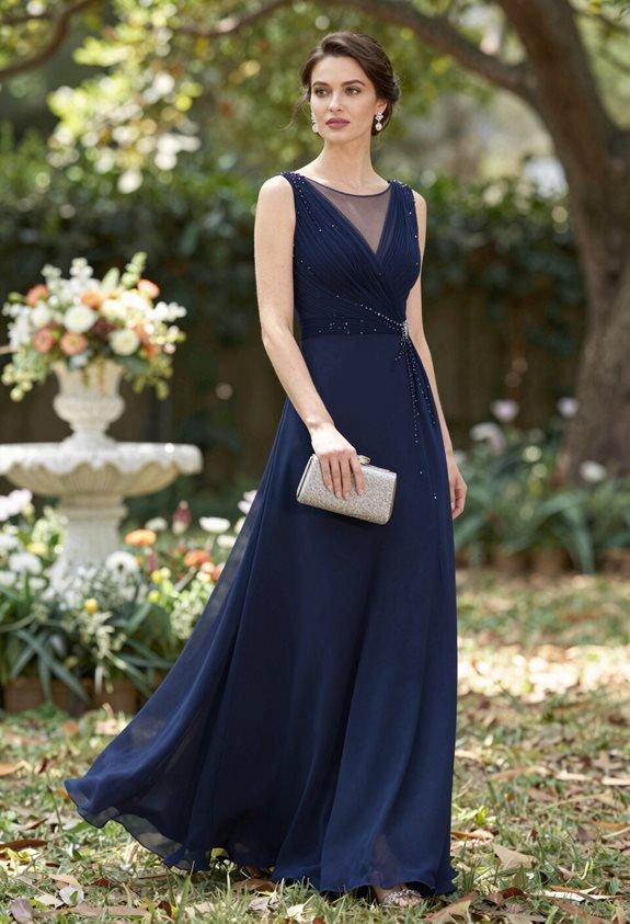 elegant navy gown ensemble