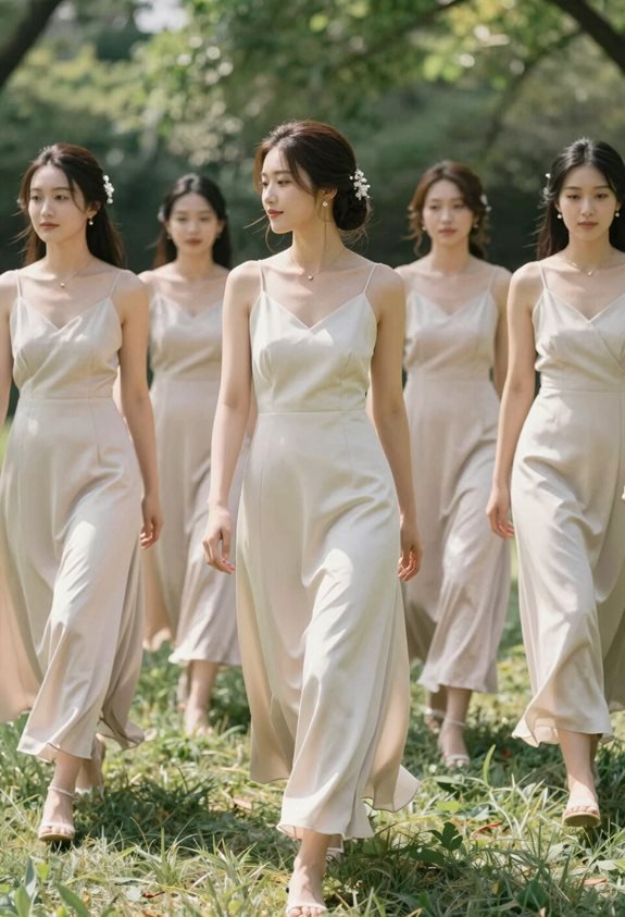 elegant neutral slip dresses