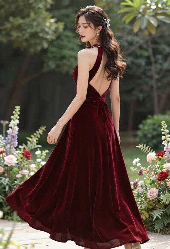elegant open back dress