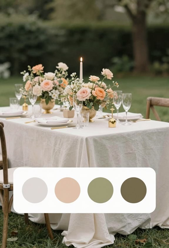 elegant peach floral palette