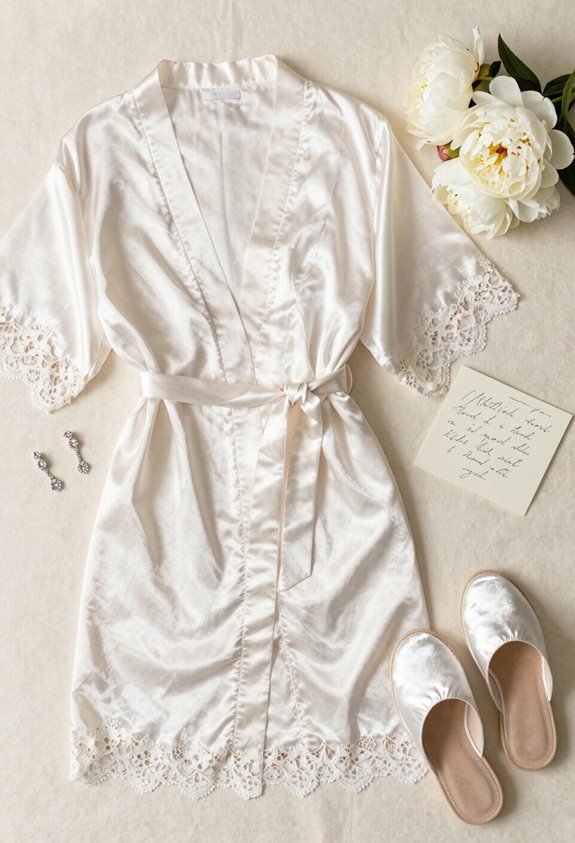 elegant personalized silk robe