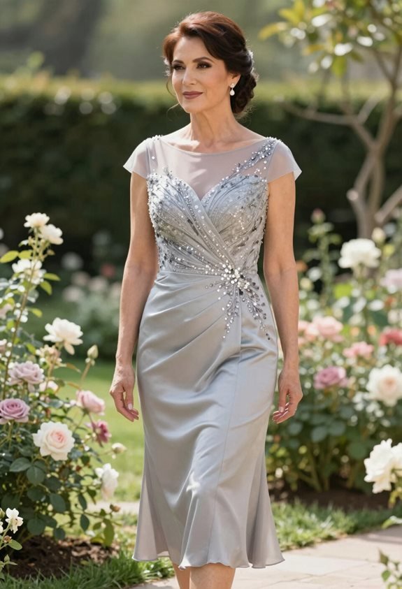 elegant silver gray midi