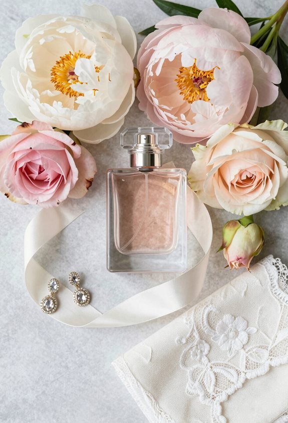 elegant wedding perfume display